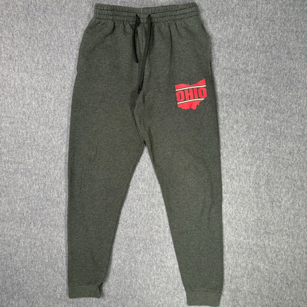 Jerzees Ohio State Sweatpants Joggers Men's Medium Casual Lounge Comfy Gray - Picture 2 of 6